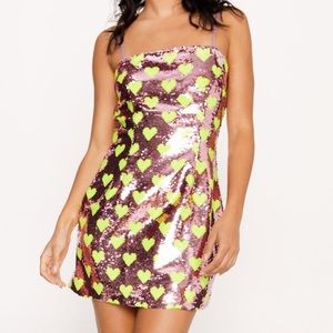 Nasty Gal heart sequin dress, NWT never worn